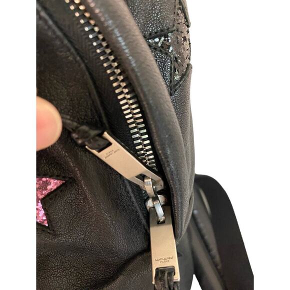 Yves Saint Laurent Star Applique Mini City California Leather Backpack in Black - Picture 16 of 16